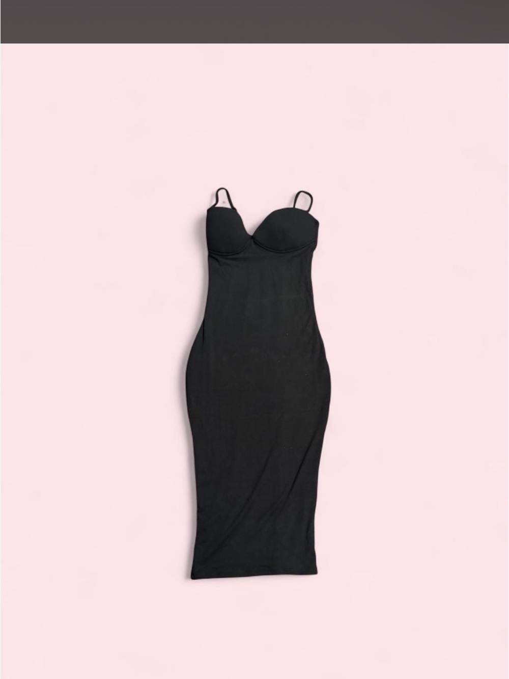 RE ONA black bodycon dress with built in bra, size S